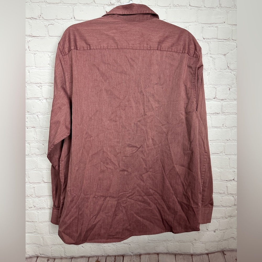 Wrangler red long sleeve button up work shirt pockets, sz‎ L - Picture 2 of 5